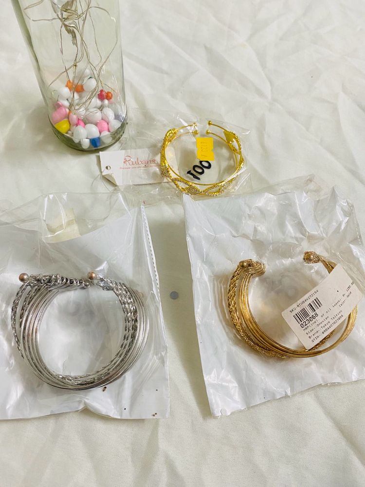 Trendy Layered Gold And Sliver Bracelet