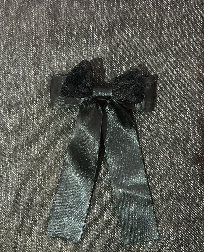 Black Lace Hair Bow