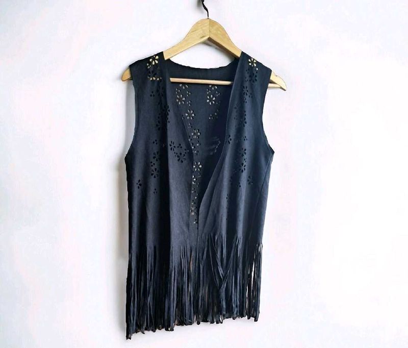 Waterfall Cutwork Shrug