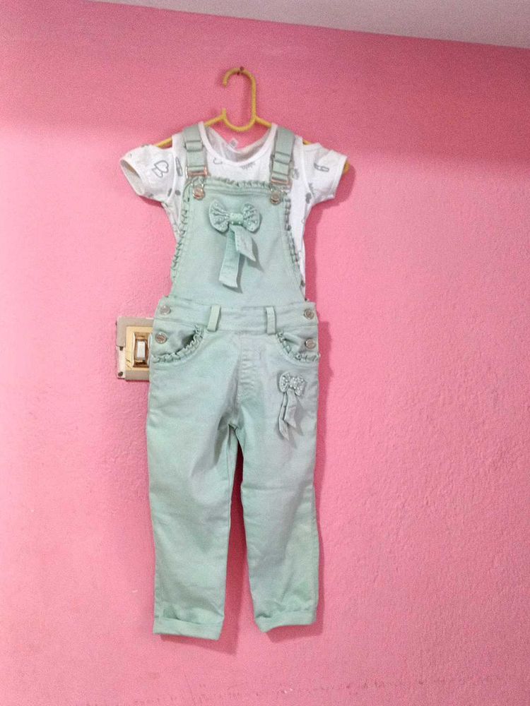 Cute Girls Overalls Set