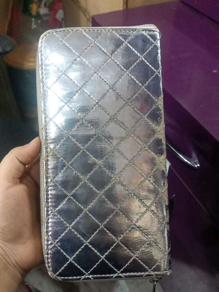 Silver Quilted Wallet