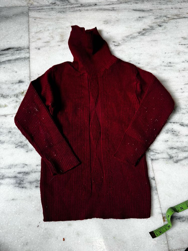 Maroon Turtleneck Sweater
