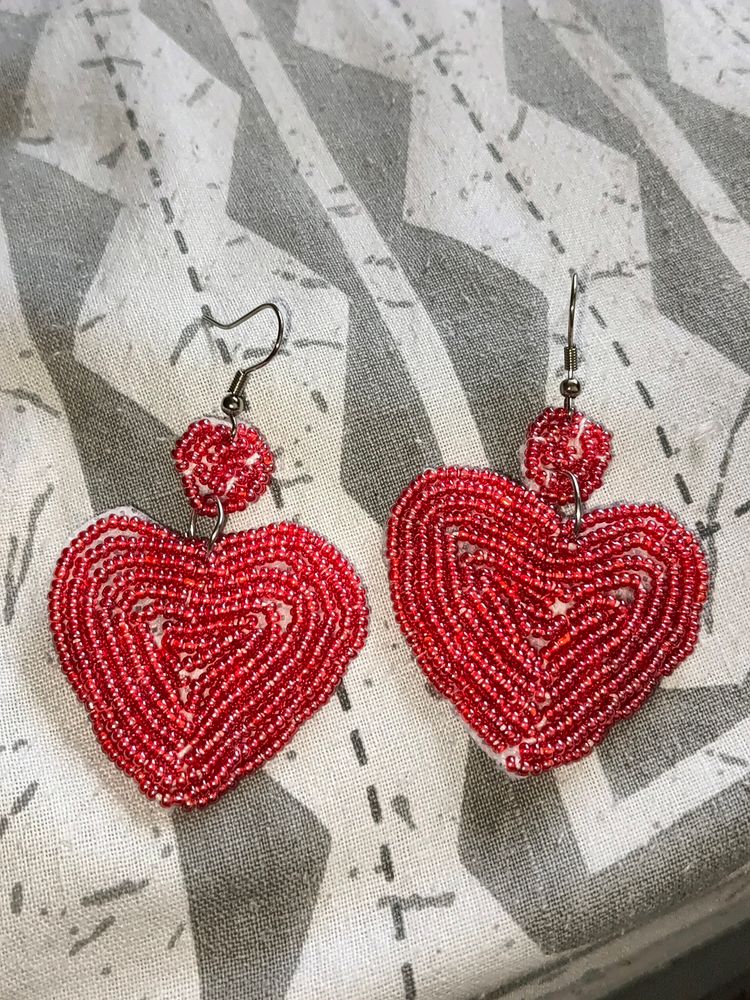 Heart shape Bead Earrings
