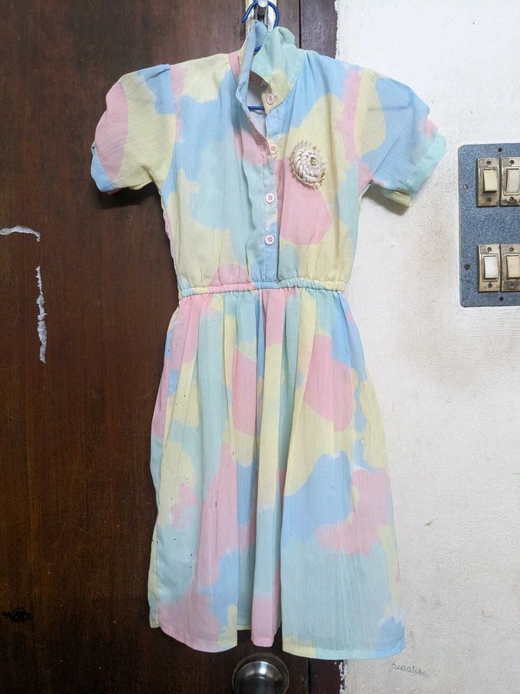 Pastel Tie-Dye Girls Dress