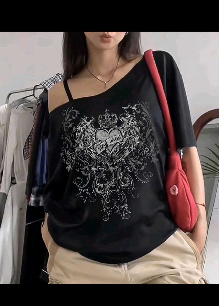 Graphic Print Black T-Shirt