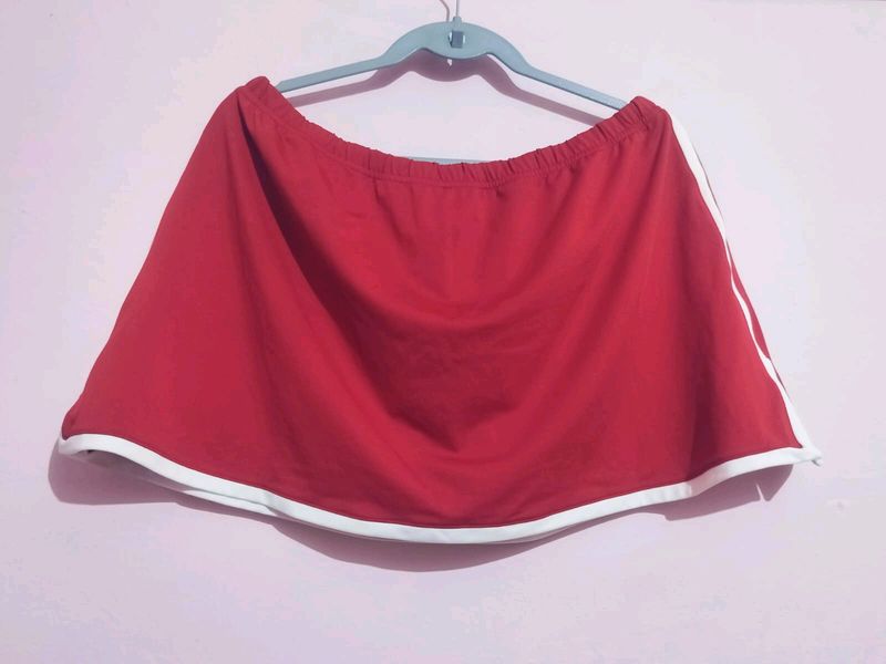 Red Skort (Skirt+Shorts)