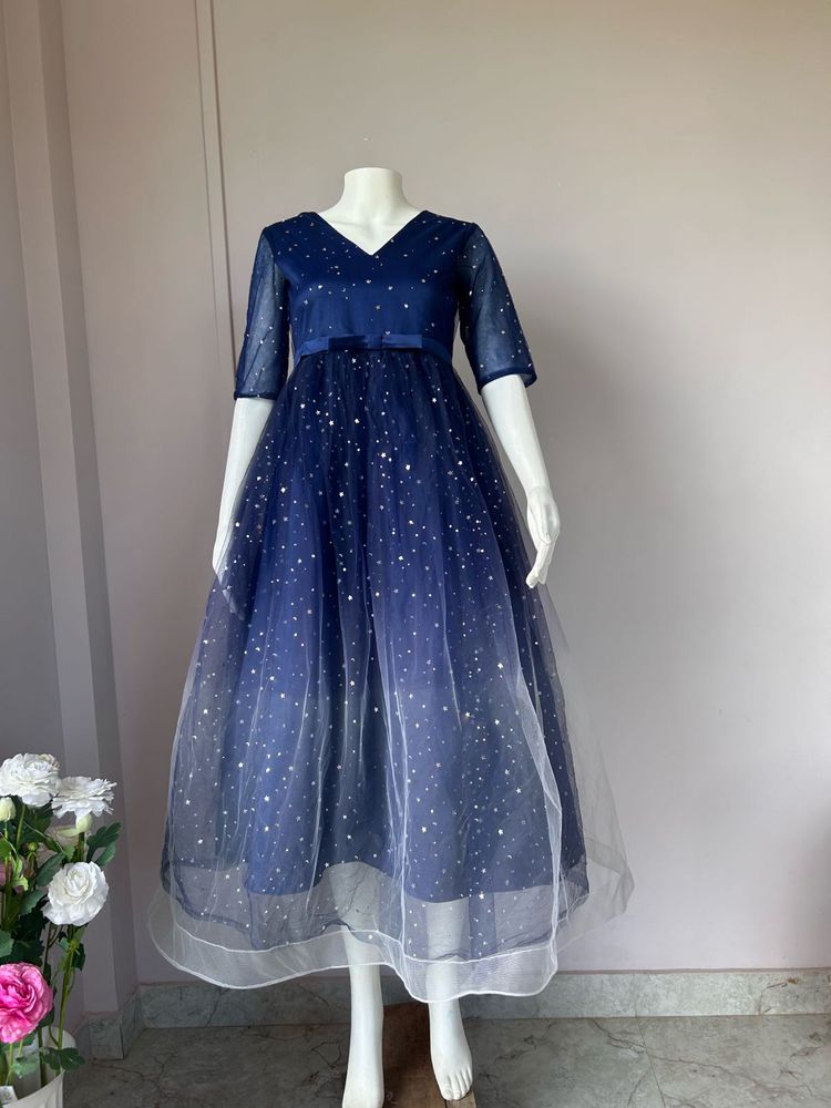 Blue Starry Sequined Gown