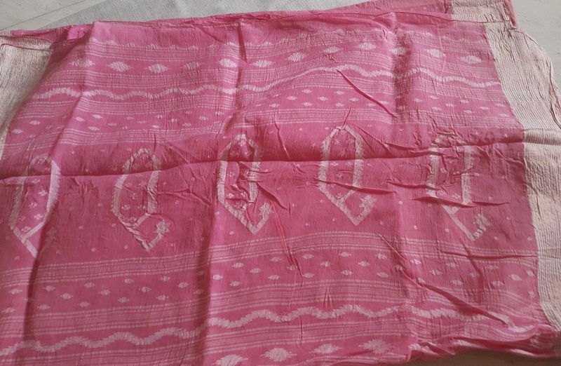 Cotton Baby Pink Saree