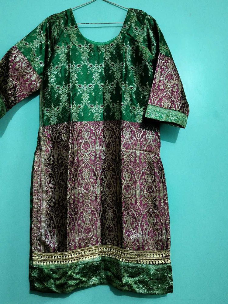 Green &amp; Purple Kurta