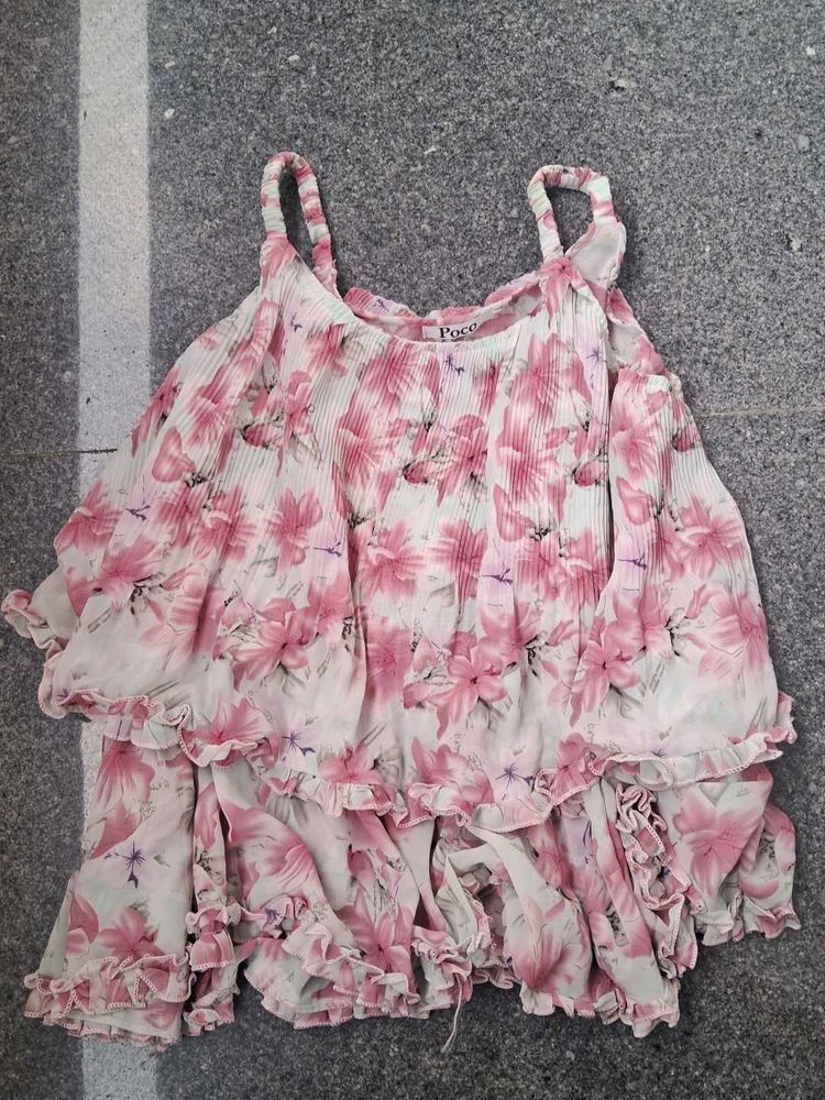 Floral Print Cold Shoulder Top