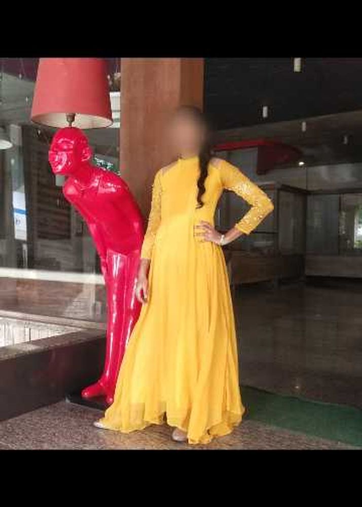 Elegant Yellow Anarkali Kurta