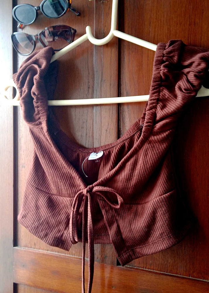 Brown Tie Up Top!