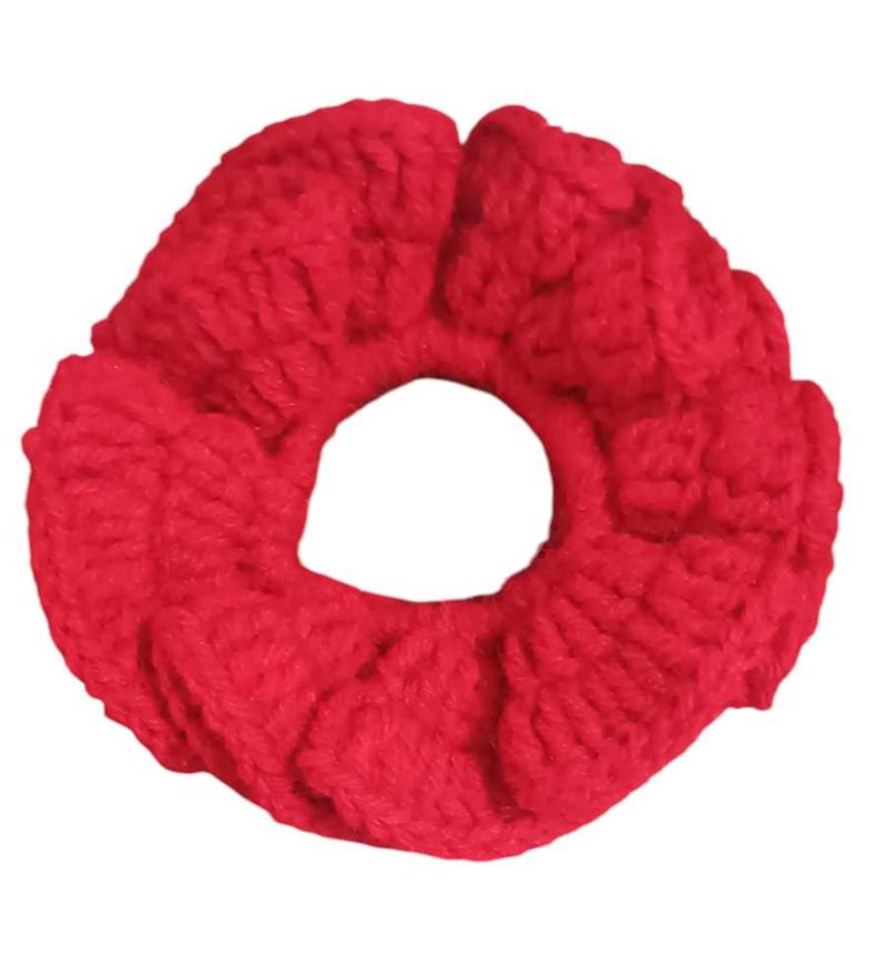 Red Knitted Scrunchie