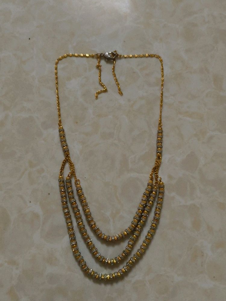 Layered Gold Tone Necklace