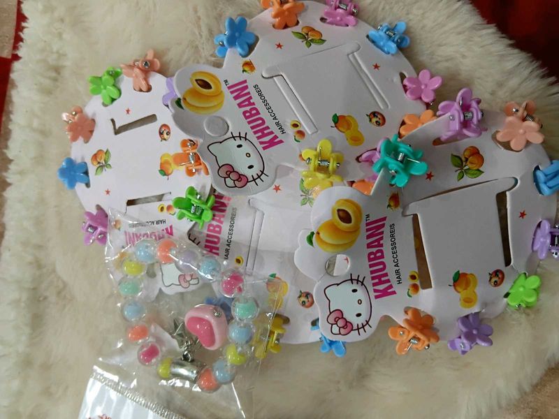 4Cute Hair Clips &amp; 1  clutcher