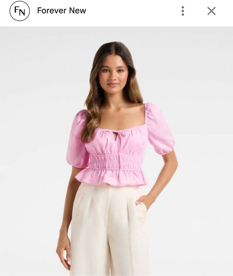 Forever New Pink Puff Sleeve Top