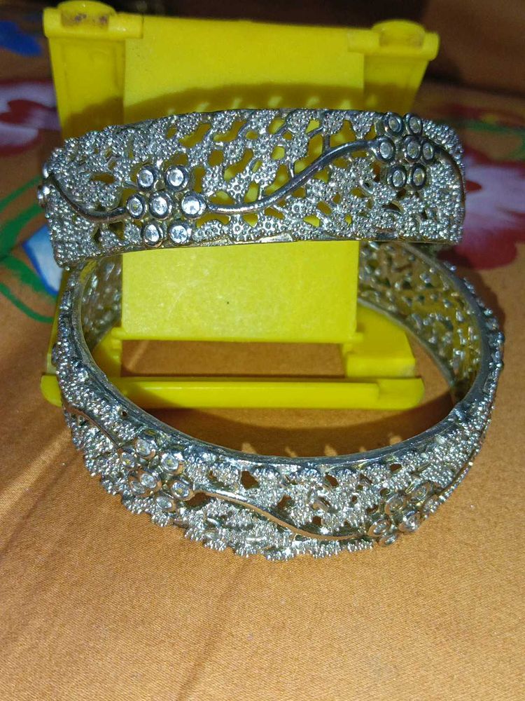 Golden With Ab Polish Stone Bangles