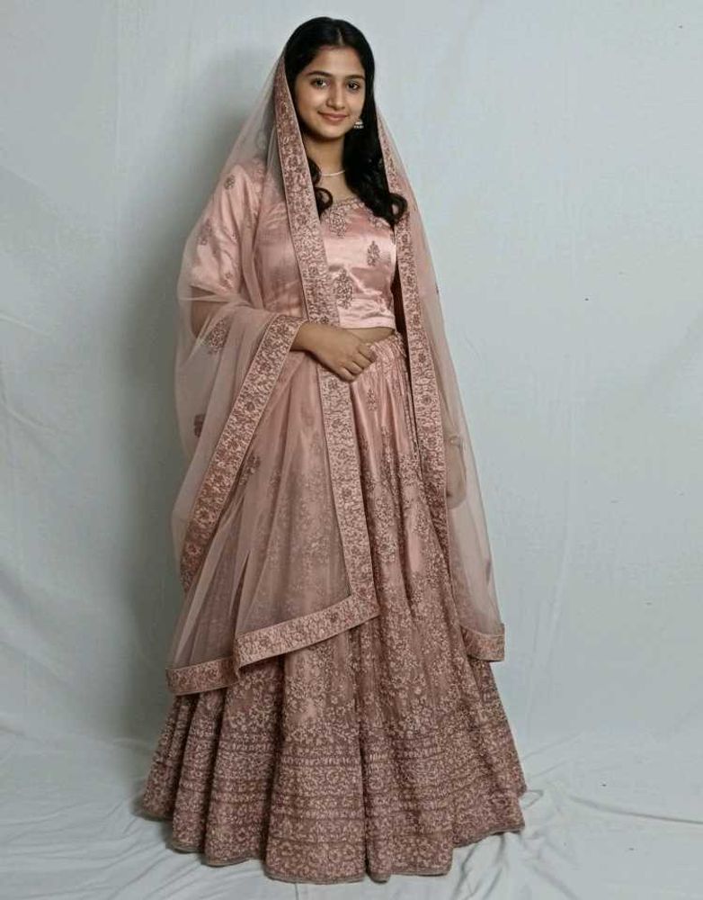Elegant Pink Embroidered Lehenga Choli