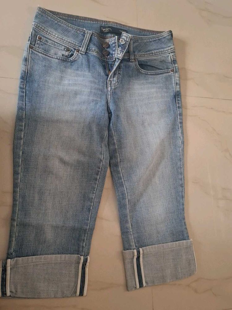 Top Shop Cuffed Capri Jeans