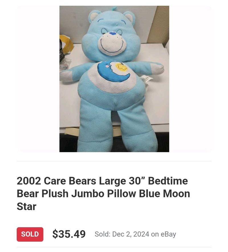 Bedtime Bear Plush Jumbo Pillow Blue Moon Star