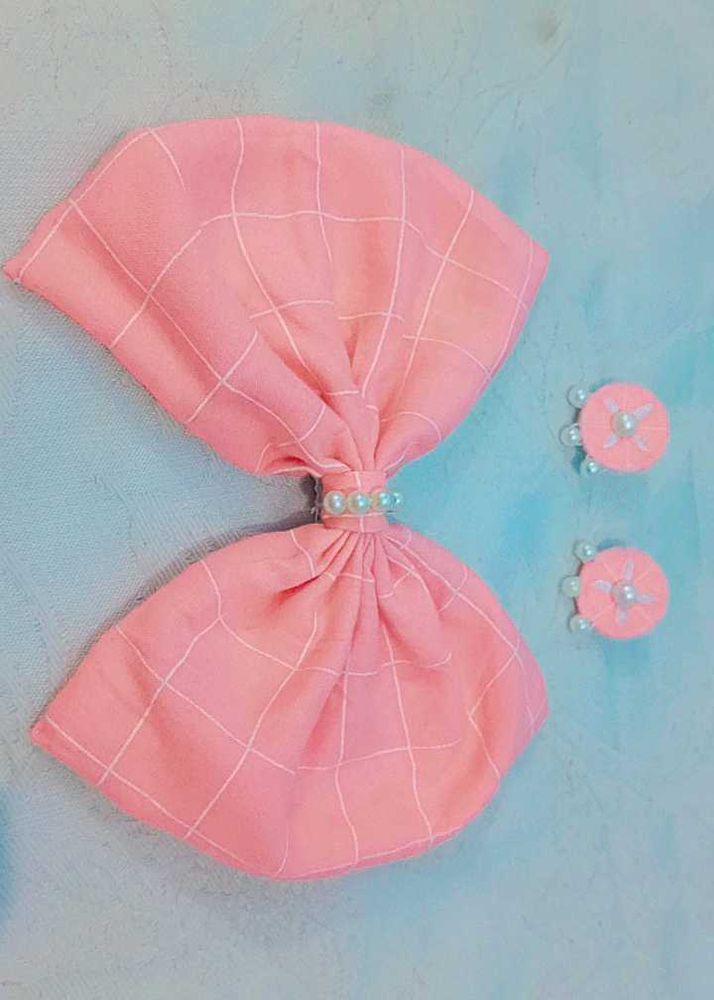 Hair Bow With Tops Pearl Work