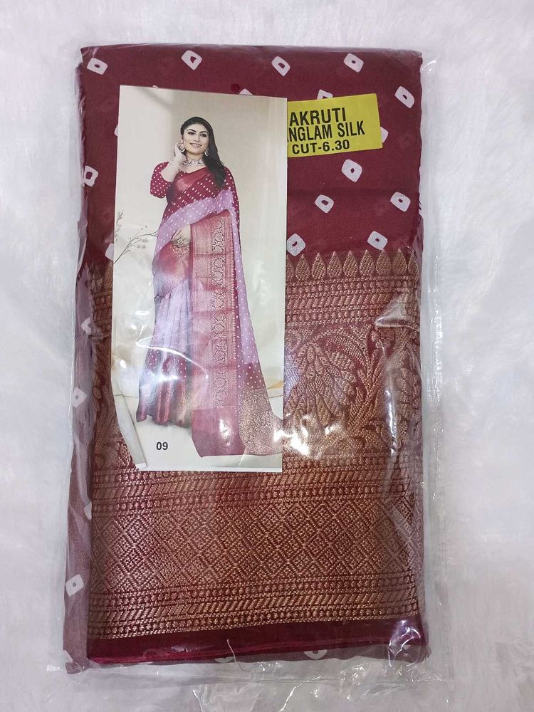 Beautiful Bandhani Akruti Manglam Silk Saree 💫 |