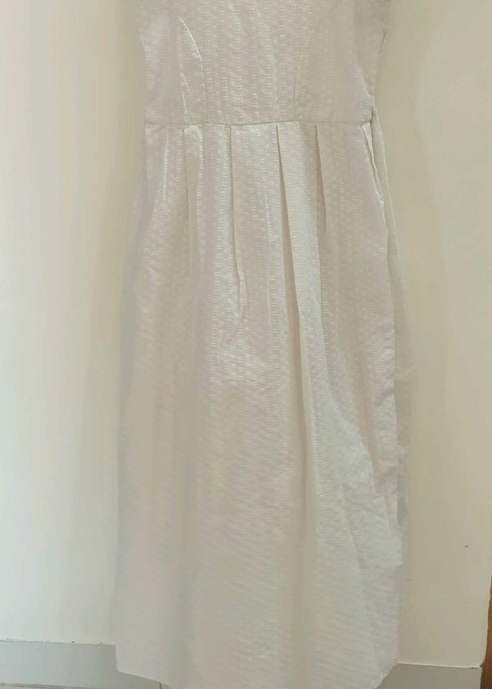 White Hakooba Cotton A-line Kurti