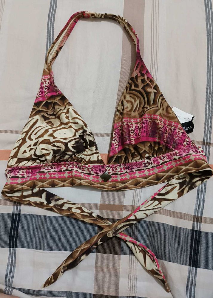 Animal Print Bikini Top..size M