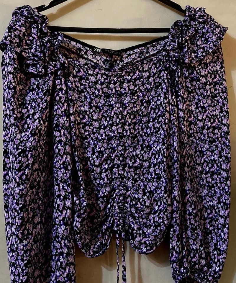 Purple Zara Floral Top
