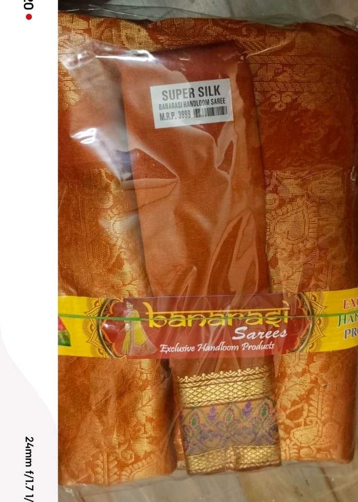 Brand New Banaras Saree Orange