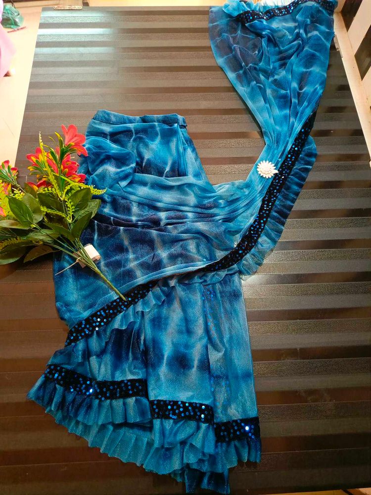 Pre Draped Saree For Kids 💙