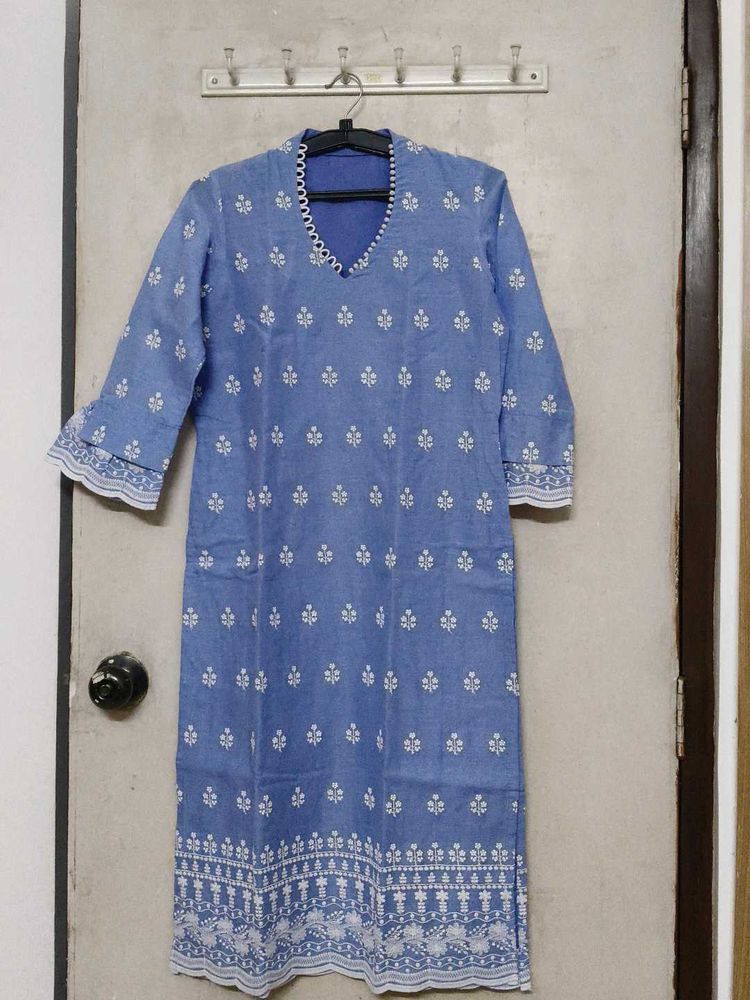 Elegant Blue Printed Kurta