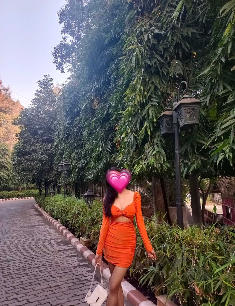 Orange Bodycon Mini Dress