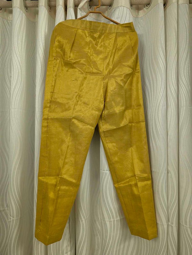 Yellow Striaght Pants For Suit/Kurti