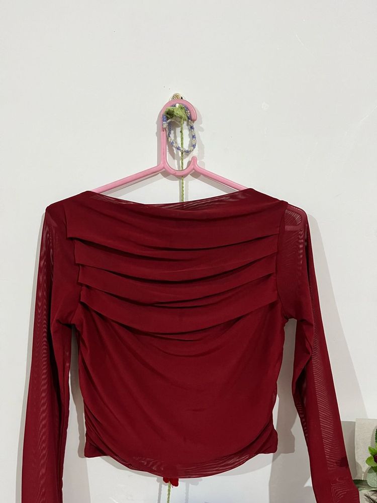 Maroon Long Sleeve Top