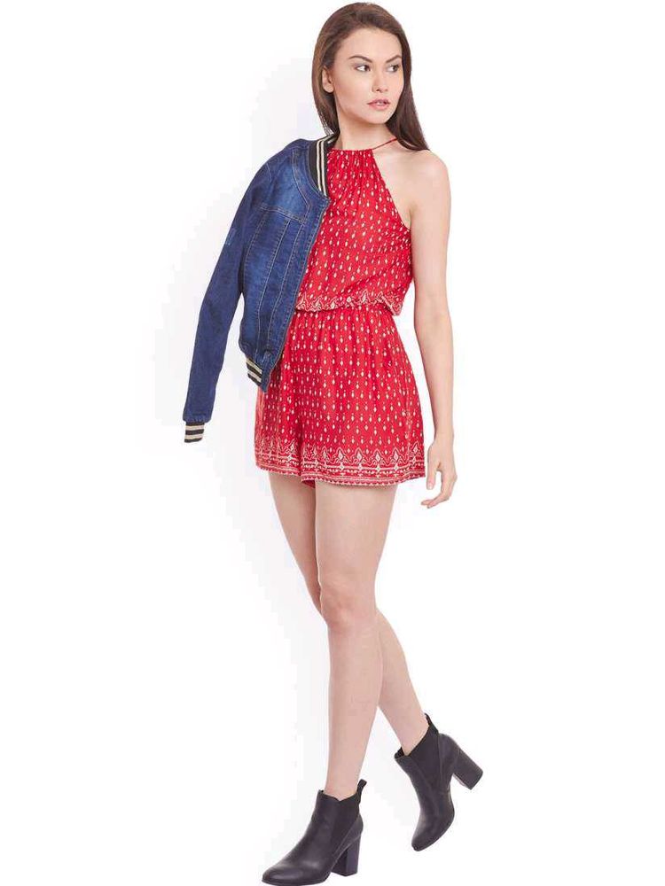 Red Halter Romper