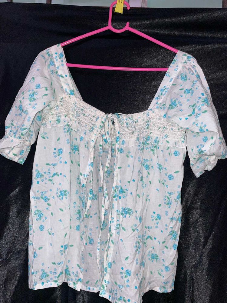 Floral Tie-Front Top