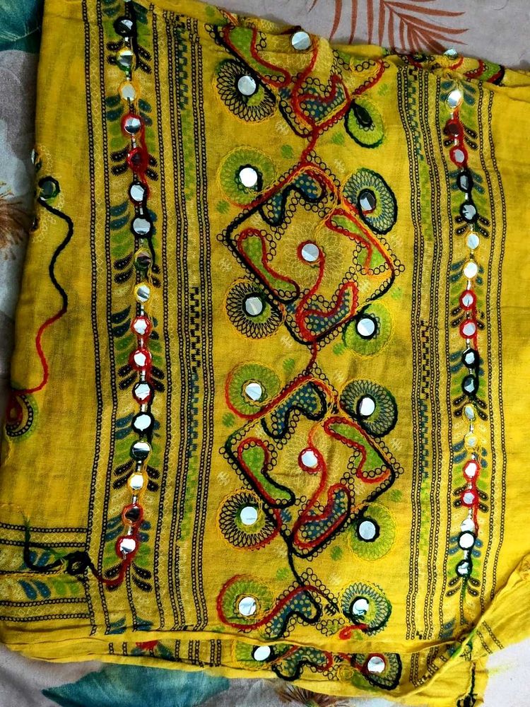 Yellow Embroidered Dupatta