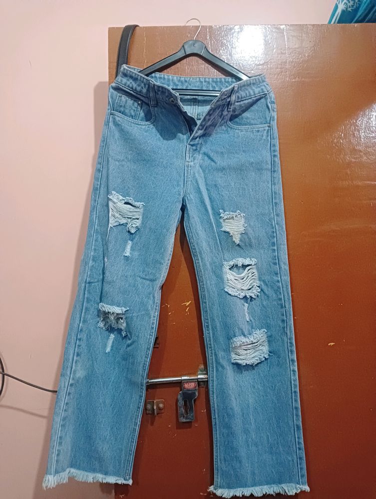 Straight Fit Blue Jeans