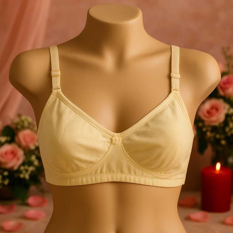 Cream Colour Cotton Sexy Bra