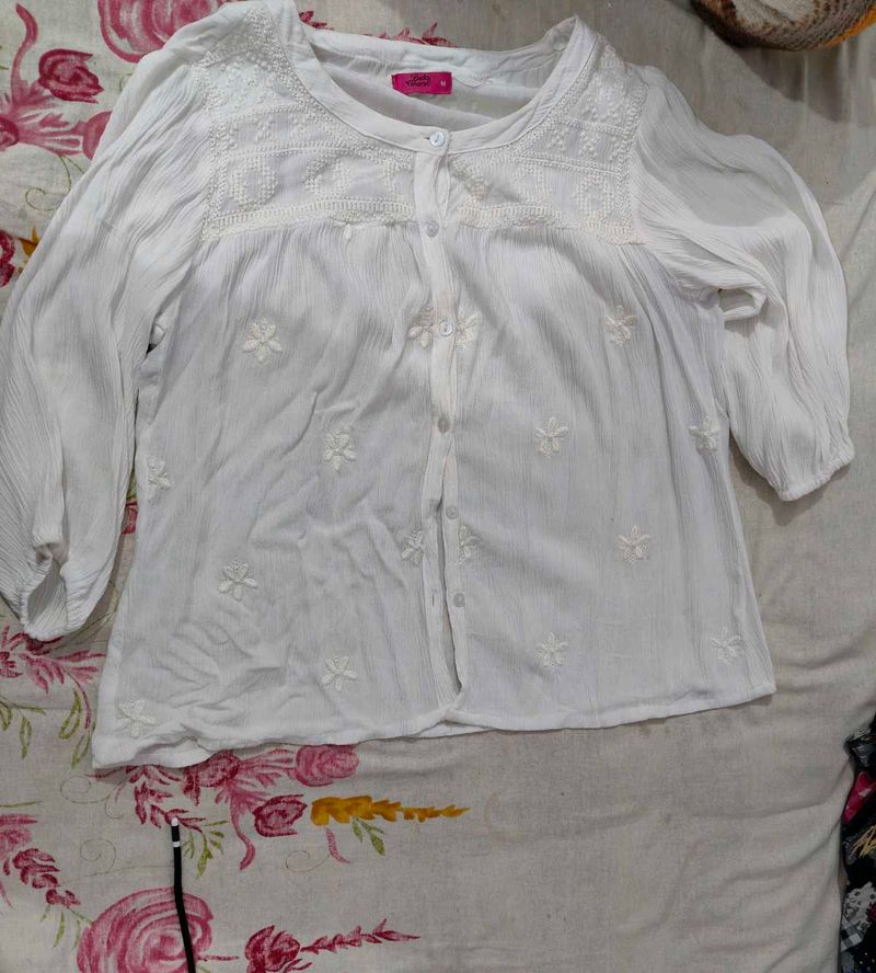 White Embroidered Top