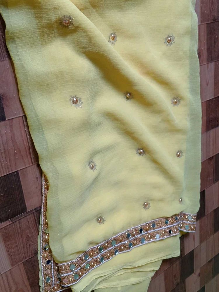 Yellow Colour Saree