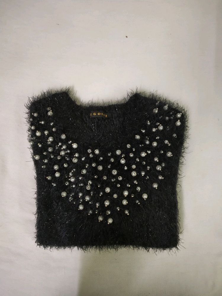 ⚪pearl sweater | black Unused