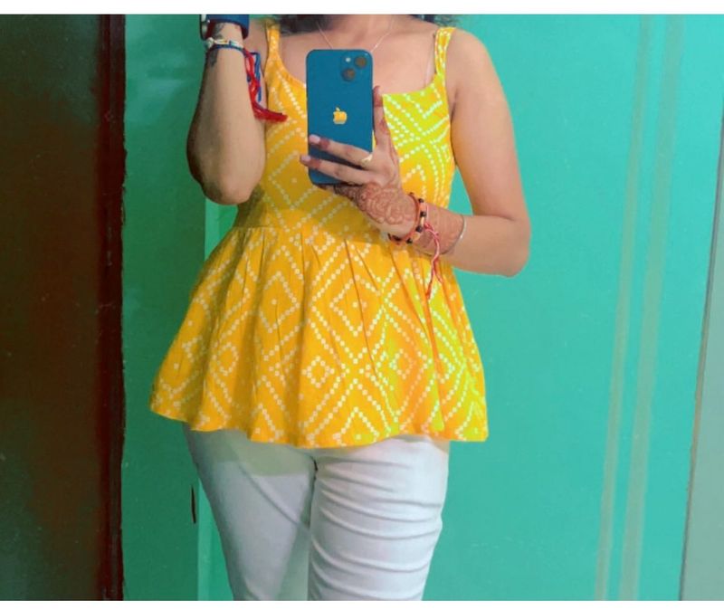 Yellow Printed Top