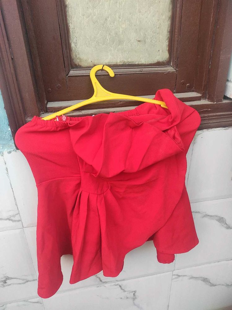 Red Ruffled Top