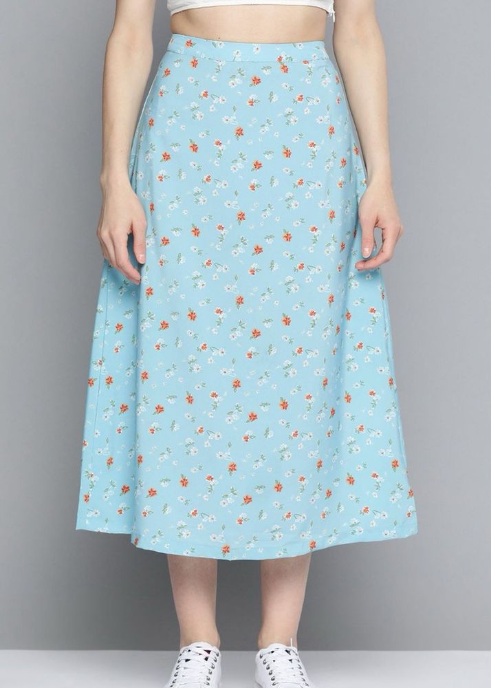 Powder blue A line skirt