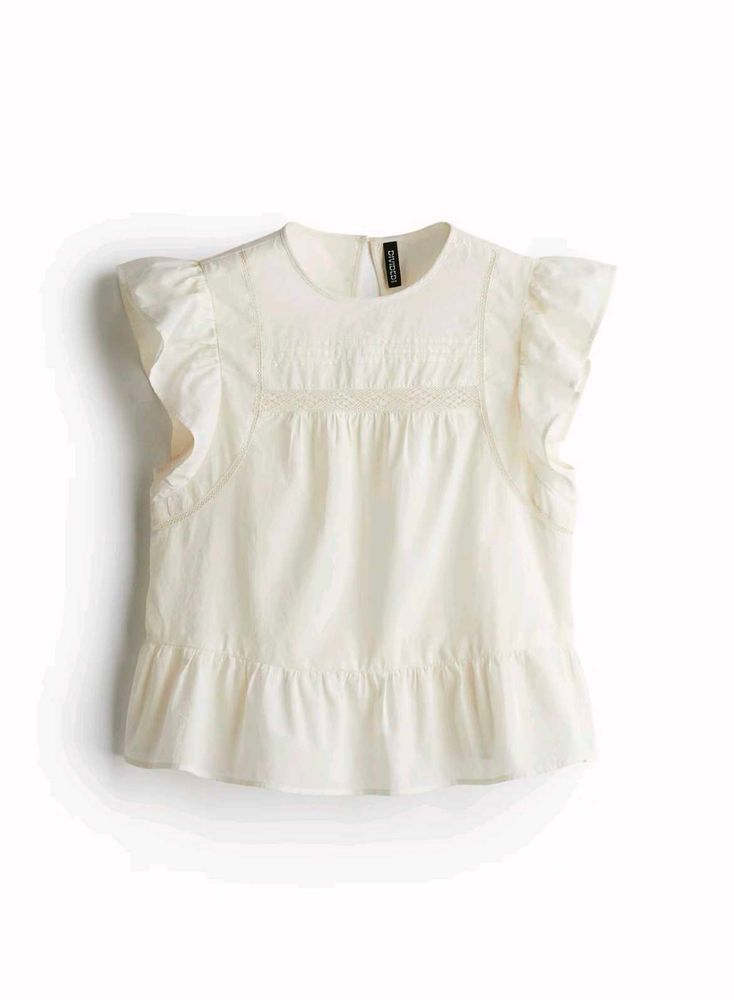 Brand new H&amp;M white Ruffled Sleeveless Top