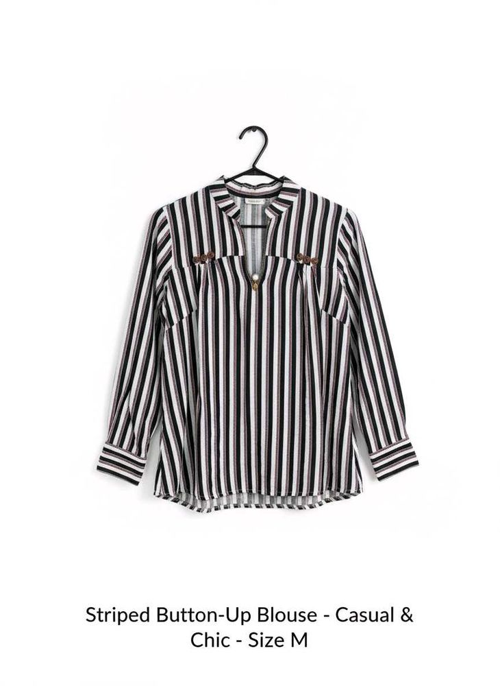 Chic &amp; Versatile Striped Button-Up Blouse