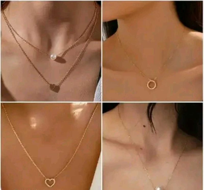 Gold Tone Necklace Set (4 Pieces)