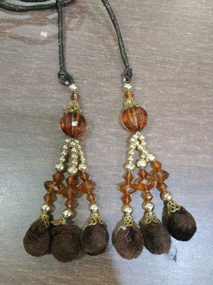 Copper Blouse Dangler With Same Color Strings